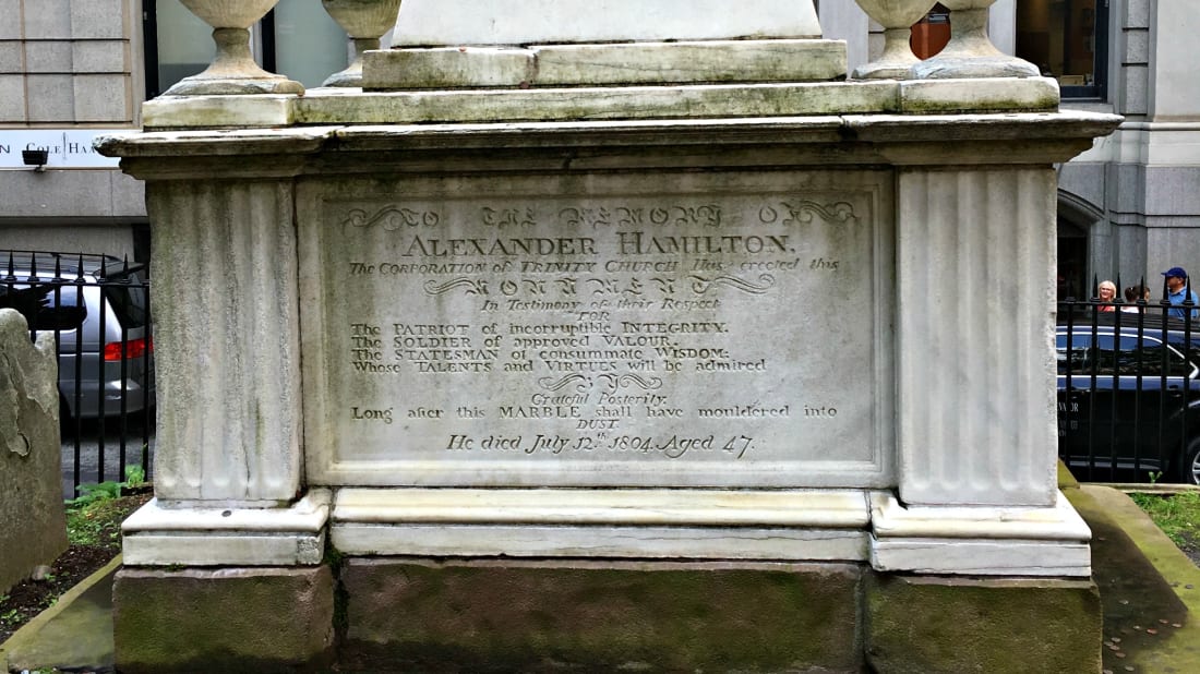 Alexander hamilton gravesite trinity church sale