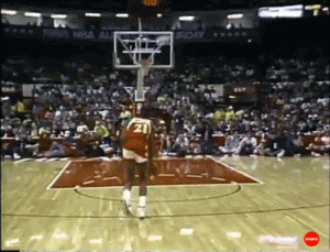 michael jordan famous free throw dunk